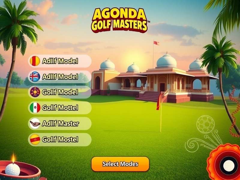 Agonda Golf Masters different game modes selection screen